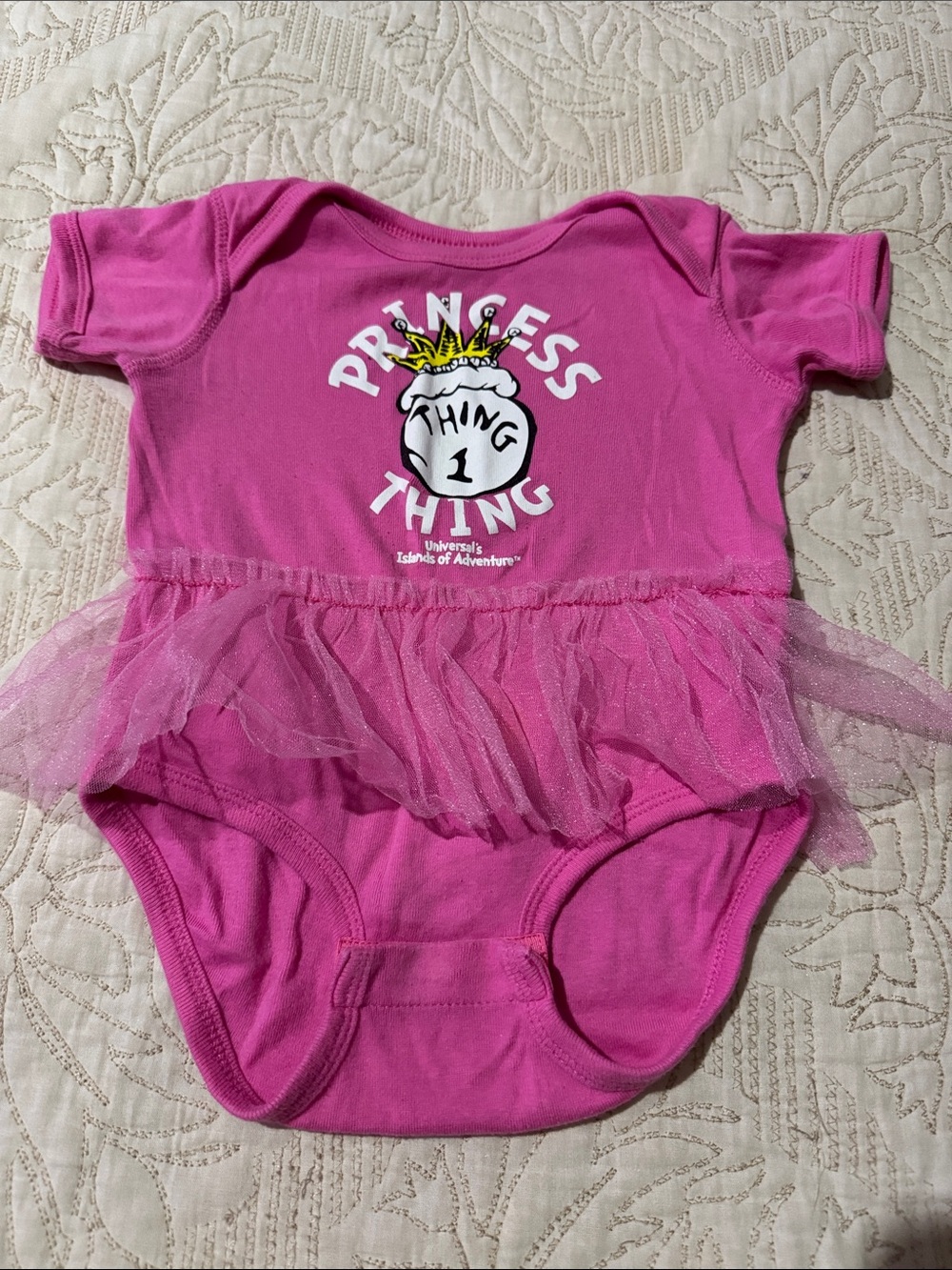 Baby Girls Pink 'Princess Thing 1' Tulle Tutu One-Piece Bodysuit